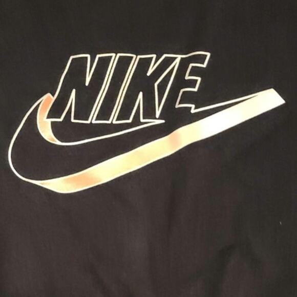 Nike Black Pink Fleece Crop Pullover Crewneck Sweatshirt-2XL - Picture 2 of 6